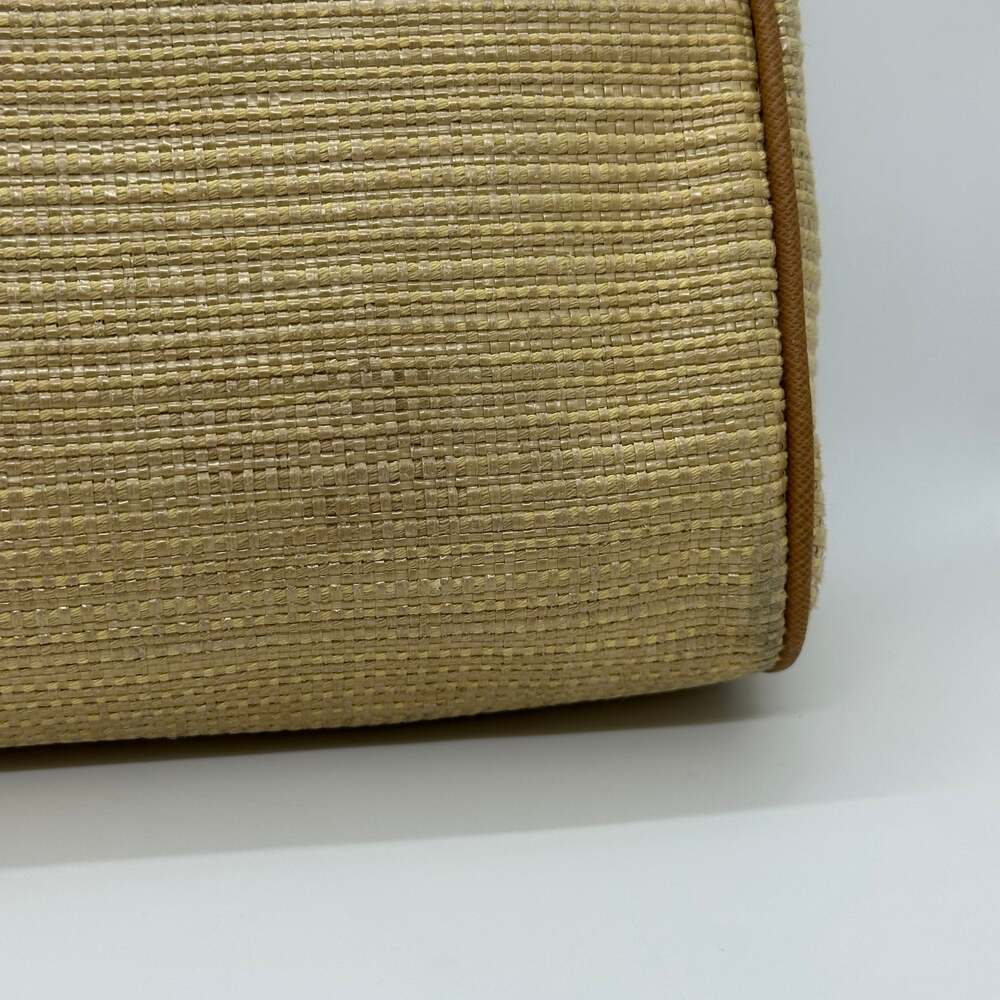 Michael Kors Vivian Tan Leather & Rattan Crossbody Purse - Picture 7 of 15